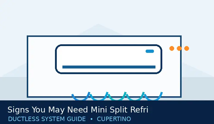 Ductless HVAC illustration 1 for signs you may need mini split refrigerant leak & recharge service
