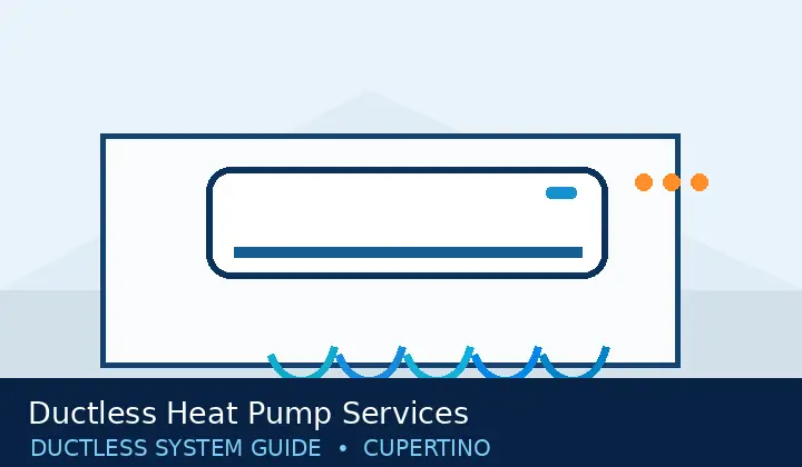 Illustration of a ductless mini split for ductless heat pump services