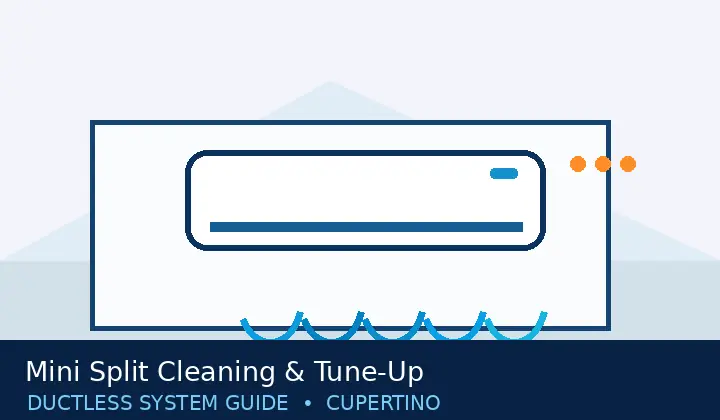 Illustration of a ductless mini split for mini split cleaning & tune-up