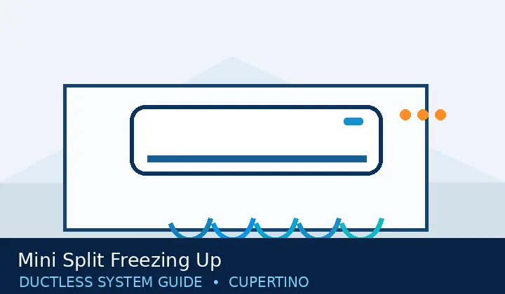 Illustration of a ductless mini split for mini split freezing up
