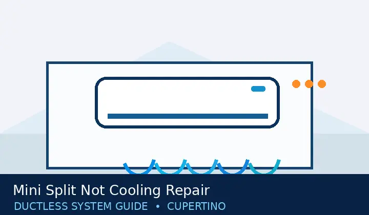 Illustration of a ductless mini split for mini split not cooling repair
