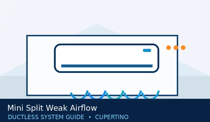 Illustration of a ductless mini split for mini split weak airflow
