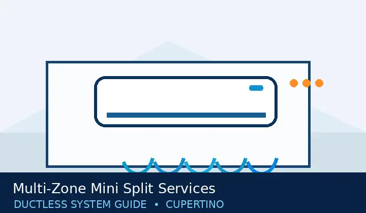 Illustration of a ductless mini split for multi-zone mini split services